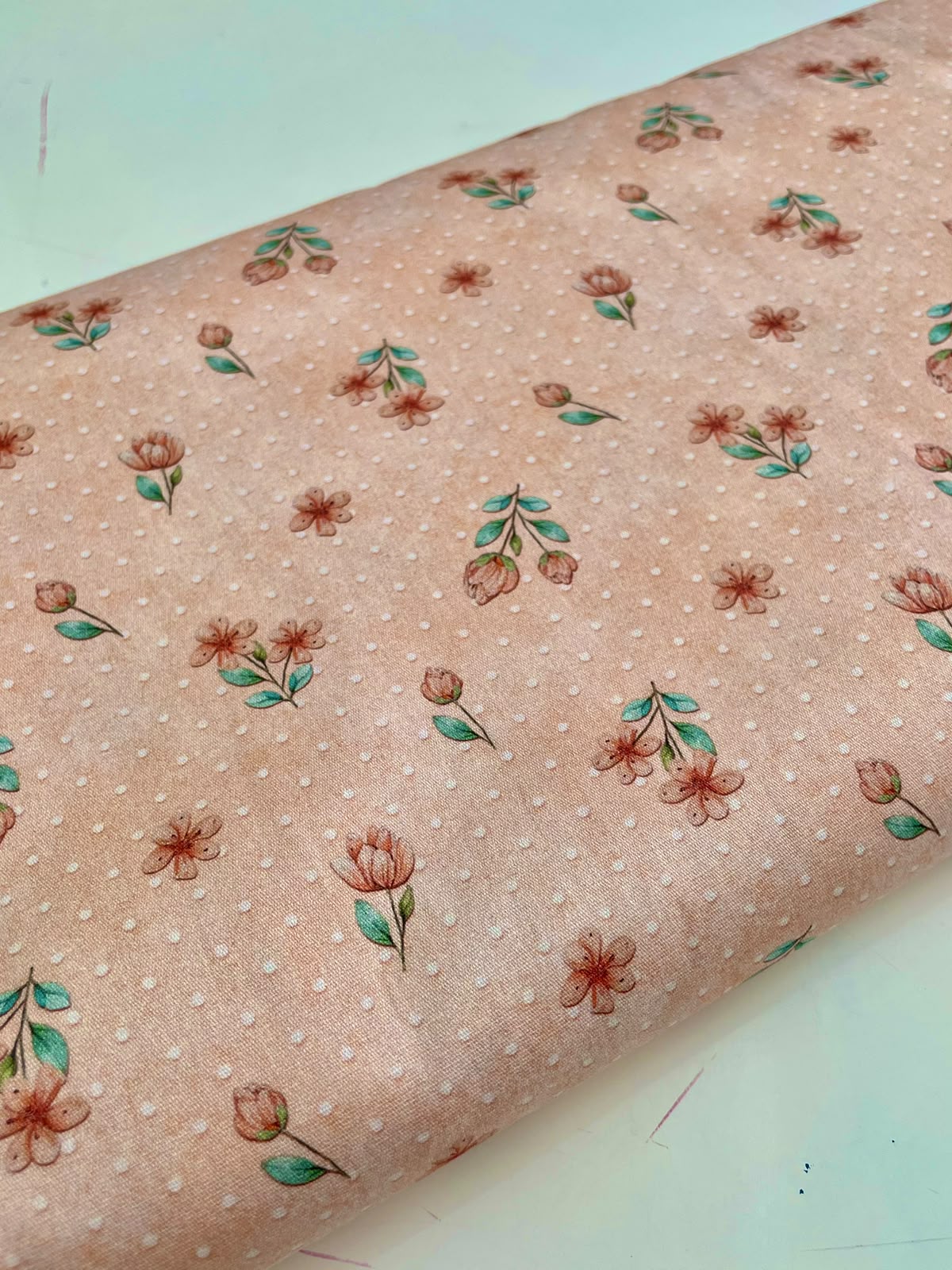 Tricoline 100% algodón - EX098 Exclusiva Tierna Florecitas 1 Rosa (50 x 150)