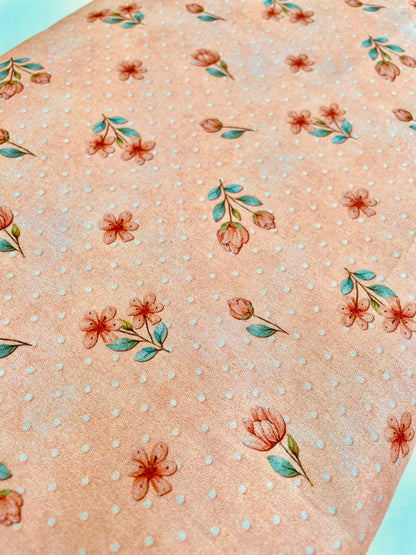Tricoline 100% algodón - EX098 Exclusiva Tierna Florecitas 1 Rosa (50 x 150)