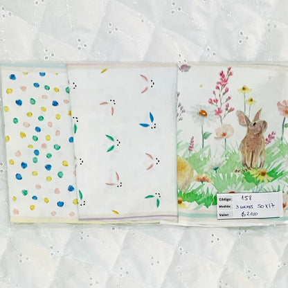 RETAZOS VARIADOS 2 - Tricoline 100% Algodón