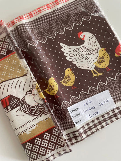 RETAZOS VARIADOS 2 - Tricoline 100% Algodón