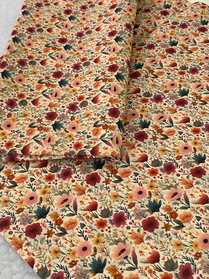 Tricoline 100% Algodón - EX009 Exclusiva Florecitas Country 1 (50 x 150)