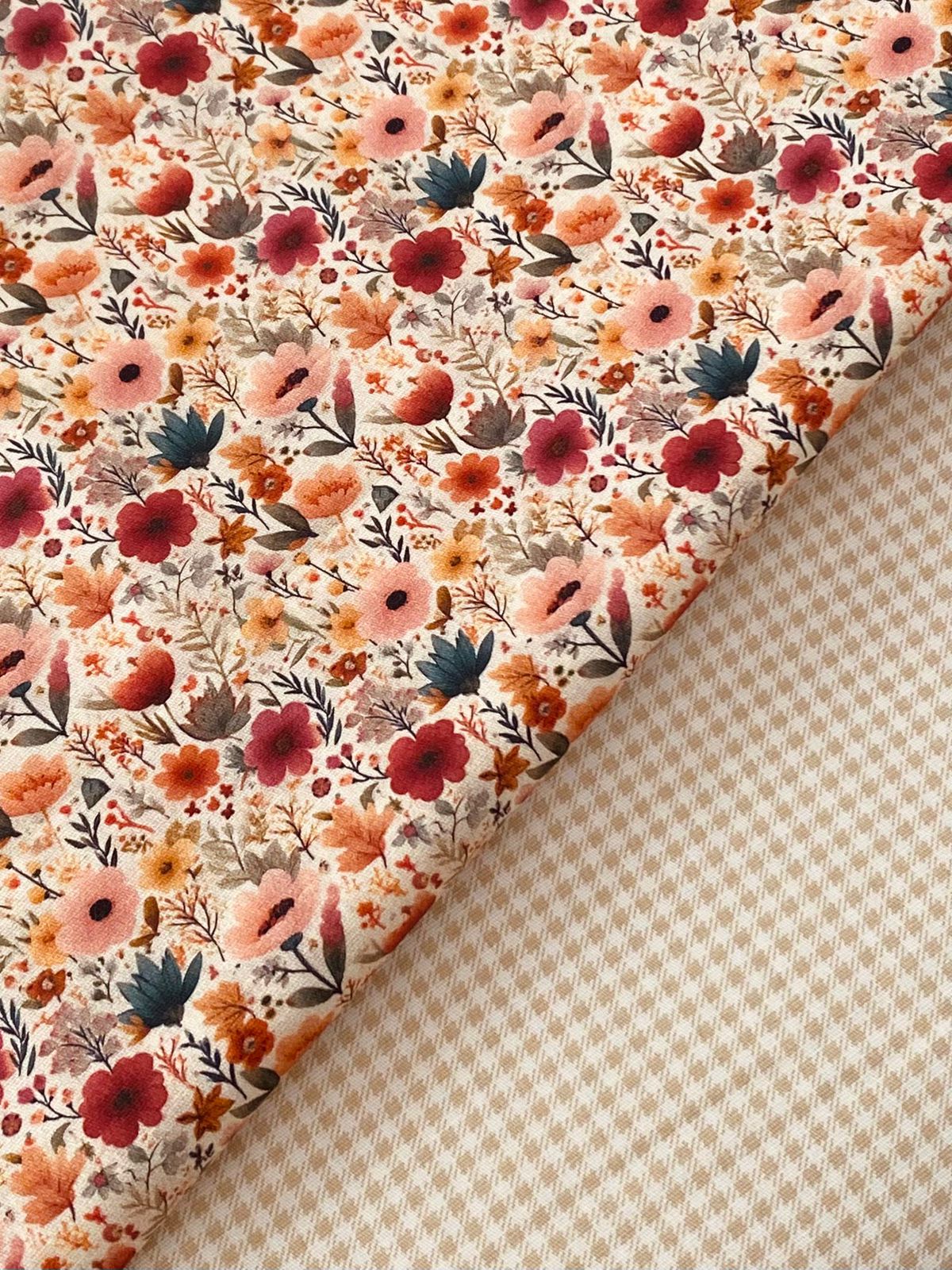 Tricoline 100% Algodón - EX009 Exclusiva Florecitas Country 1 (50 x 150)