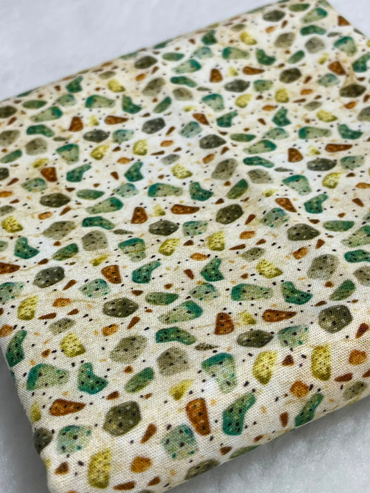 Tricoline 100% Algodón - EX078 Exclusiva DN Piedritas Verde (50 x 150)