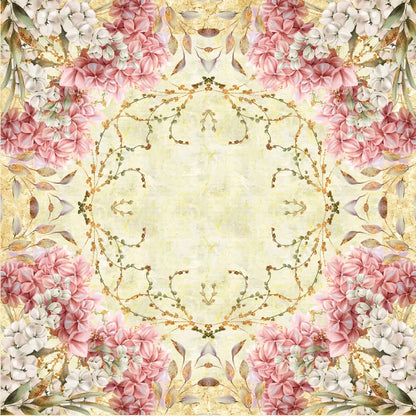 Tricoline 100% Algodón  - PT108 Patrón Panel FLORAL 3 (45 x 45)