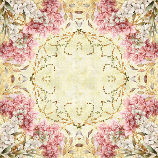 Tricoline 100% Algodón  - PT108 Patrón Panel FLORAL 3 (45 x 45)
