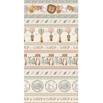 Tricoline 100% Algodón - CN029 Cenefas Safari Fuxicos (50 x 150)