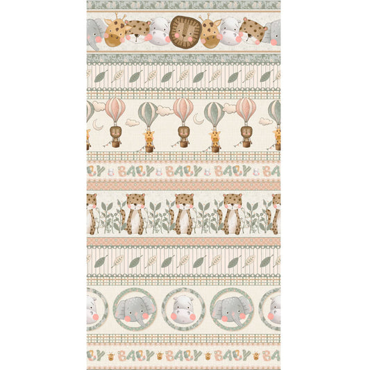 Tricoline 100% Algodón - CN029 Cenefas Safari Fuxicos (50 x 150)