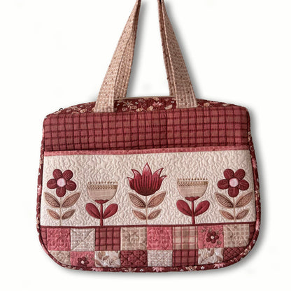 Tricoline 100% Algodón  - PT081 Patrón Bolso Merlot (60 x 150)