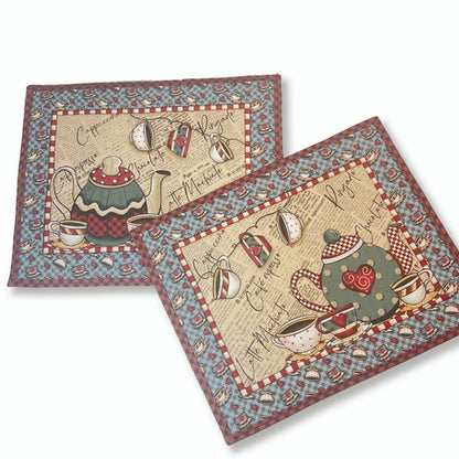 Tricoline 100% Algodón  - PT044 Patrón Individual Café (50 x 150)