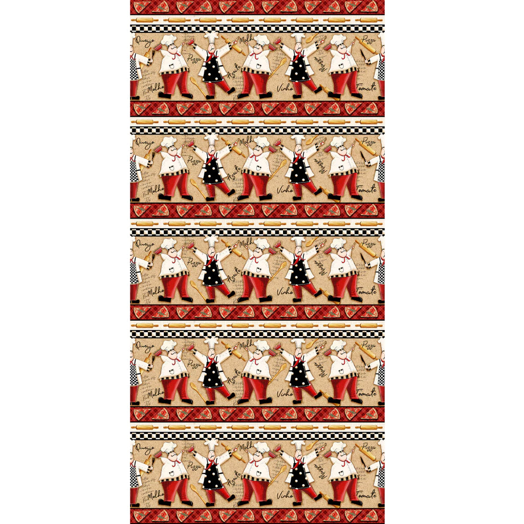 Tricoline 100% Algodón - CN028 Cenefas Chef Fuxicos (50 x 150)