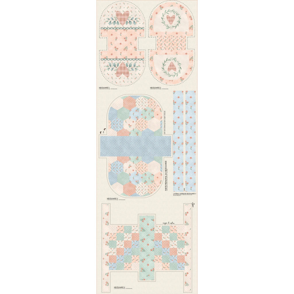 Tricoline 100% Algodón  - PT080 Patrón Necessaries Patchwork  (49 x 150)