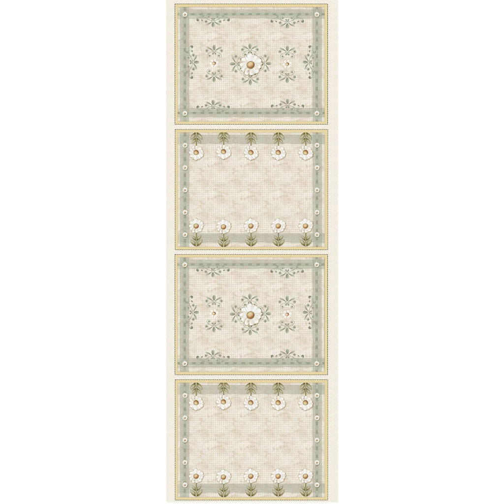 Tricoline 100% Algodón  - PT083 Patrón Individual Margaridas (50 x 150)