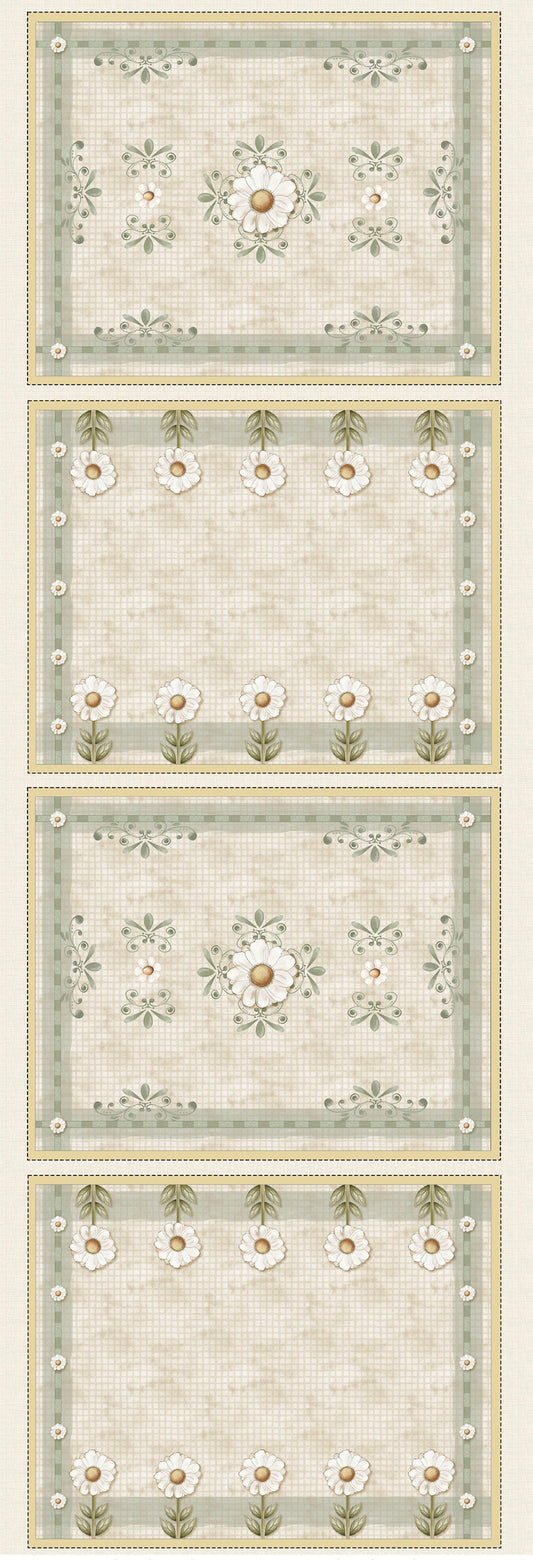 Tricoline 100% Algodón  - PT083 Patrón Individual Margaridas (50 x 150)