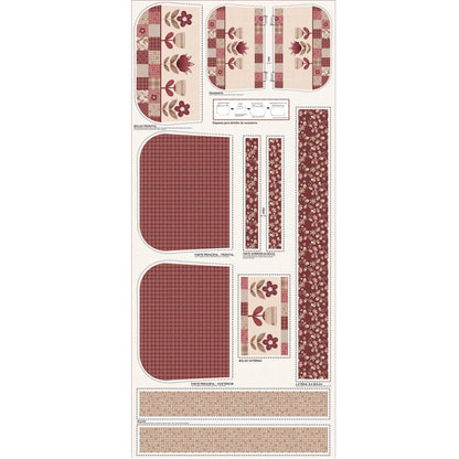Tricoline 100% Algodón  - PT081 Patrón Bolso Merlot (60 x 150)
