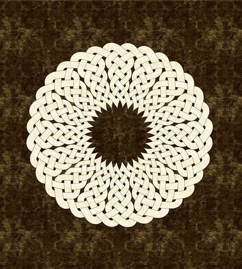 Tricoline 100% Algodón  - PT095 Patrón Panel Mandala Cafe (70 x 70)