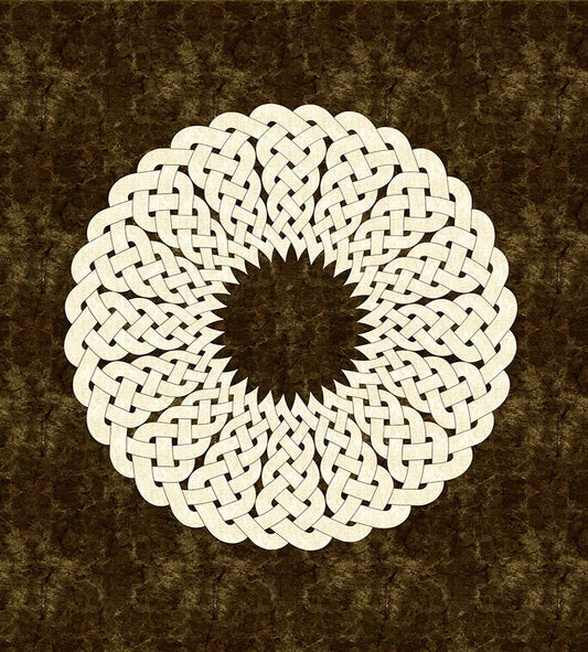 Tricoline 100% Algodón  - PT095 Patrón Panel Mandala Cafe (70 x 70)