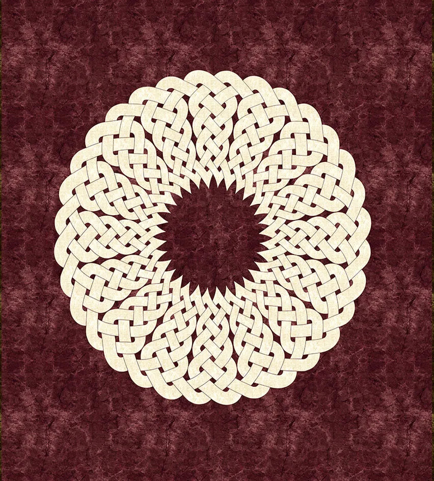 Tricoline 100% Algodón  - PT095 Patrón Panel Mandala Bordeo (70 x 70)