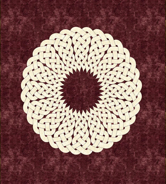 Tricoline 100% Algodón  - PT095 Patrón Panel Mandala Bordeo (70 x 70)