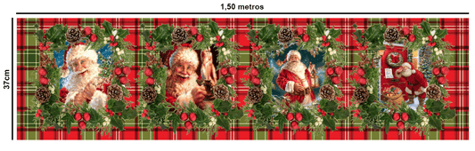 Tricoline 100% Algodón - Navideño Patrón 048 Panel  Santa Claus (37 x 150)