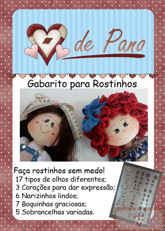 CP051 Regla - Molde Carita Muñeca Tipo 1 **PRE VENTA**