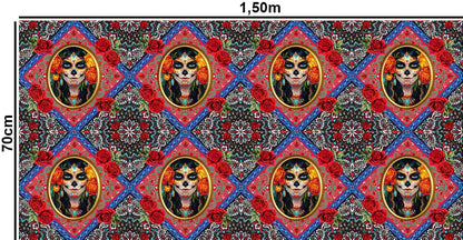 Tricoline 100% Algodón - PT058 Patrón Panel  Personaje Frida 2 (35 x 150)